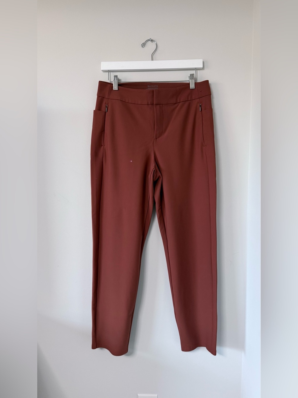 Athleta Stellar Skinny Trouser Pants Women 10 Brown Stretch Work Career Casual